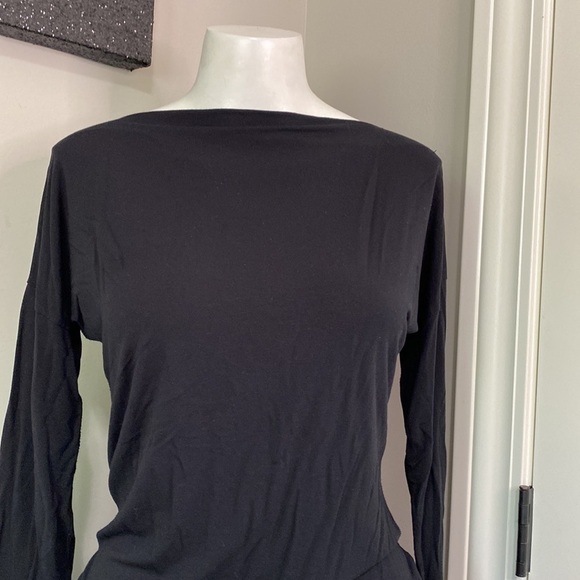 Vince Micromodal Black Boat Neck Lightweight Long Sleeve Top Stretch Sz XS - Picture 3 of 10